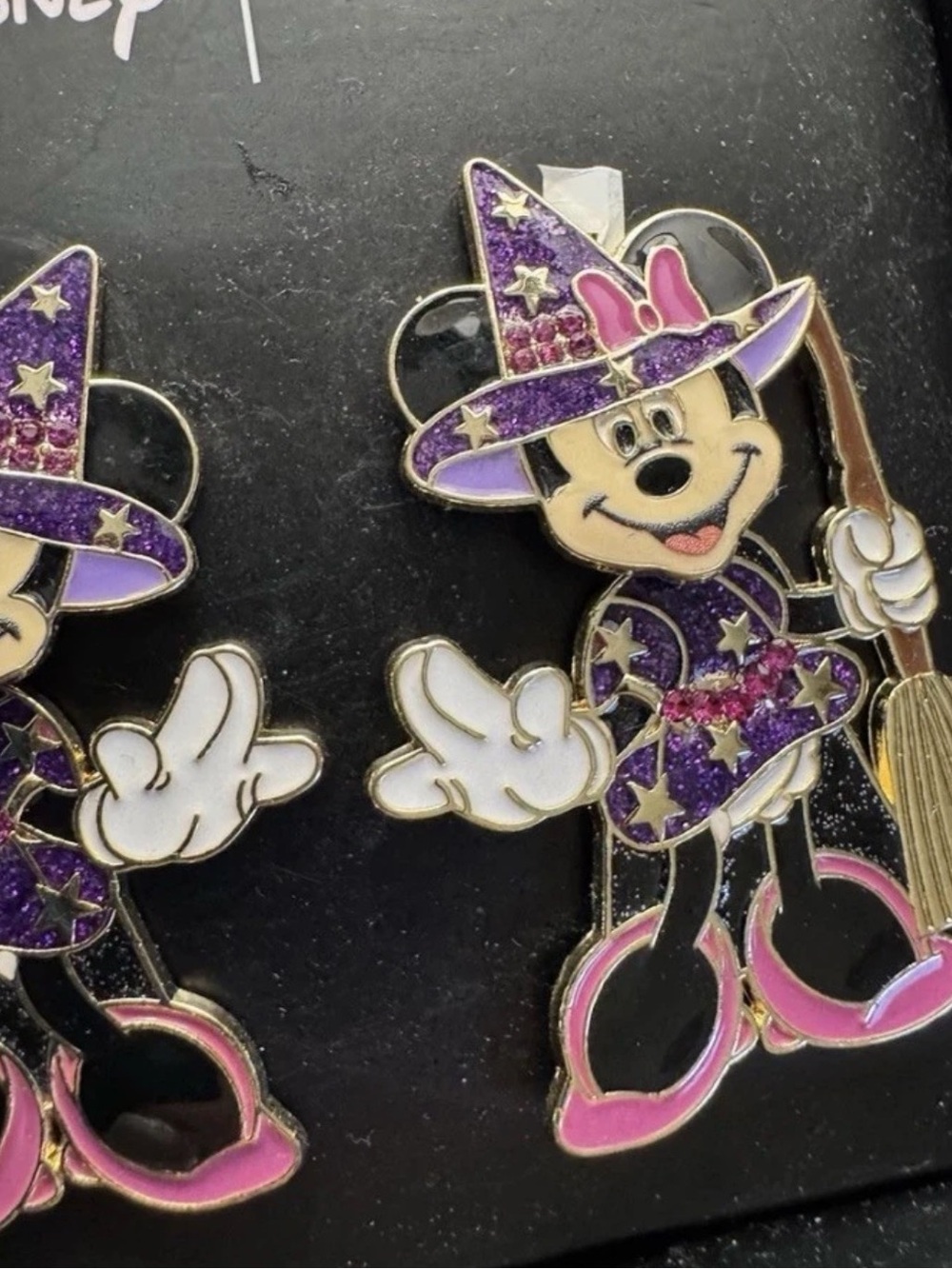 BAUBLEBAR EARRINGS - Disney Minnie Mouse Witch Enamel Pin in Purple and Pink